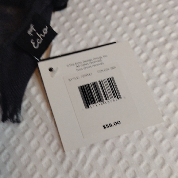 Echo Floral Scarf in Purple and Black - Picture 4 of 9